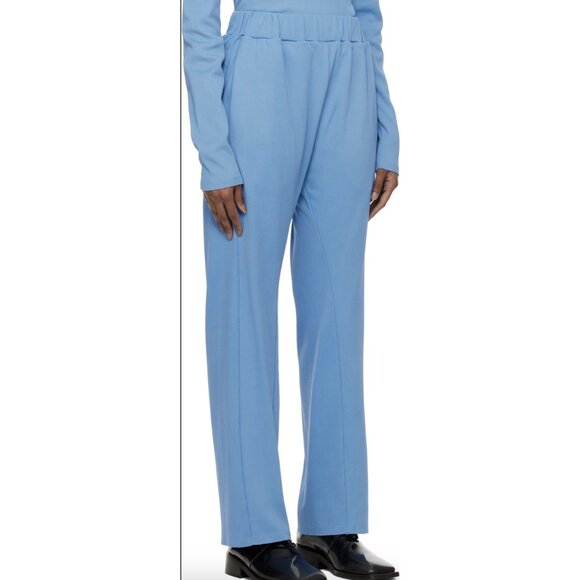 BIANCA SAUNDERS Light Blue Three-Pocket Lounge Pants Minimalist Quiet Luxury - Picture 1 of 15